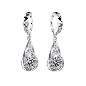 Solid 925 Sterling Silver Earrings Drop Cute Jewelry